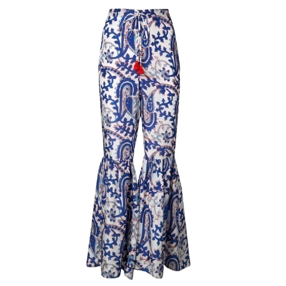 Figue Silk Set - Brielle Bahia Beach Pants & Blouse Small - Picture 5 of 17
